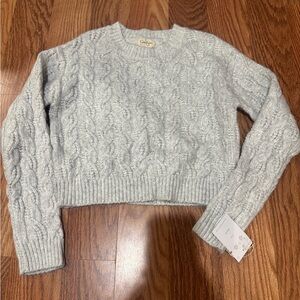 Gray Cable Knit Sweater
